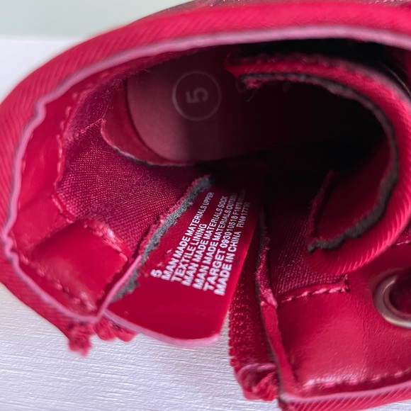 EUC Cat and Jack Size 5 Baby/Toddler Girls Red Sparkly Valentine’s Day Boots - Picture 6 of 6